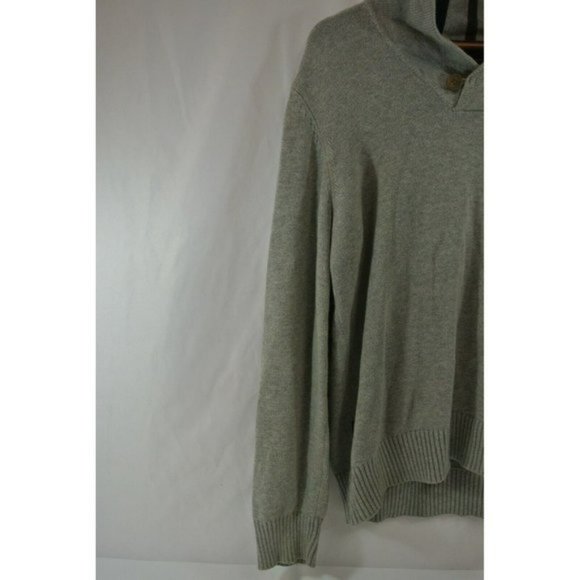 Tommy Hilfiger Sweater Shawl Neck Button Gray Knit  Mens Large 100% Cotton - Picture 5 of 11